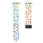 Rainbow Dots Silicone Magnetic Black Buckle Watch Band, For Apple Watch SE 2022 44mm, For Apple Watch 7 41mm, For Apple Watch 7 45mm, For Apple Watch SE 40mm