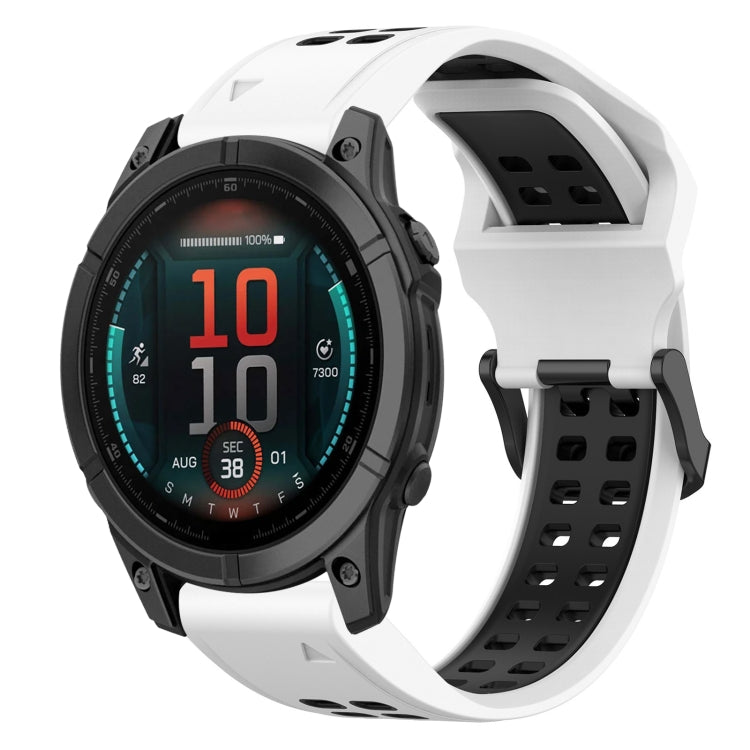 Two Color Reverse Buckle 22mm Silicone Watch Band, For Garmin Fenix E 47mm, For Garmin Fenix 8 MIP 47mm, For Garmin Fenix 8 AMOLED 47mm, For Garmin MARQ Athlete (Gen 2)