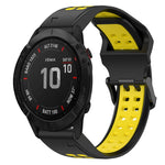 Two Color Reverse Buckle 26mm Silicone Watch Band, For Garmin Fenix 5X Plus, For Garmin Fenix 6X, For Garmin D2 Delta PX