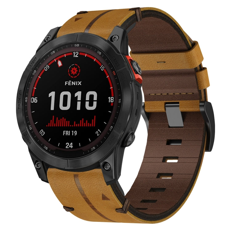 Leather Textured 22mm Watch Band, For Garmin Fenix E 47mm, For Garmin Fenix 8 MIP 47mm, For Garmin Fenix 8 AMOLED 47mm, For Garmin Fenix 7 Pro 47mm, For Garmin Epix Pro 47mm, For Garmin MARQ Athlete Gen 2, For Garmin MARQ Commander                     ...