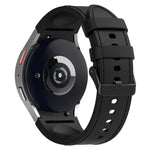 Silicone Leather Black Buckle Watch Band, Size:S, For Samsung Galaxy Watch 6 Classic, For Samsung Galaxy Watch 6