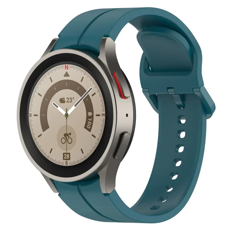 Grooved Color Buckle Silicone Watch Band, For Samsung Galaxy Watch 6 / 6 Classic