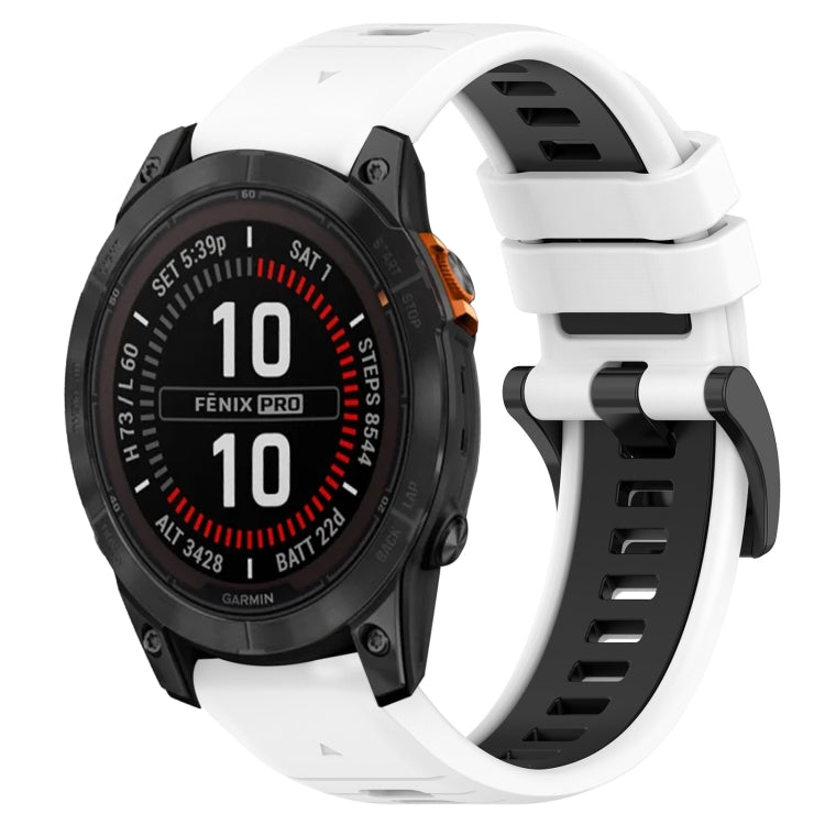Sports Two-Color 26mm Silicone Watch Band, For Garmin Fenix 7X Solar, For Garmin Descent MK 2i, For Garmin Descent MK 2, For Garmin Tactix Delta
