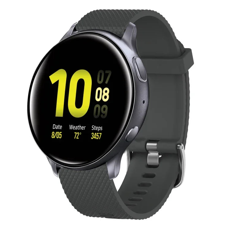 20mm Diamond Textured Silicone Watch Band, For Samsung  Galaxy Watch 4 Classic 42mm, For Samsung Galaxy Watch Active 2 44mm, For Samsung Galaxy Watch Active 2 40mm, For Samsung Galaxy Watch 42mm