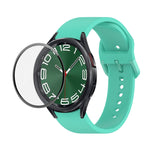 JUNSUNMAY Silicone Adjustable Strap + Full Coverage PMMA Screen Protector Kit, For Samsung Galaxy Watch6 Classic 47mm, For Samsung Galaxy Watch6 44mm, For Samsung Galaxy Watch6 40mm