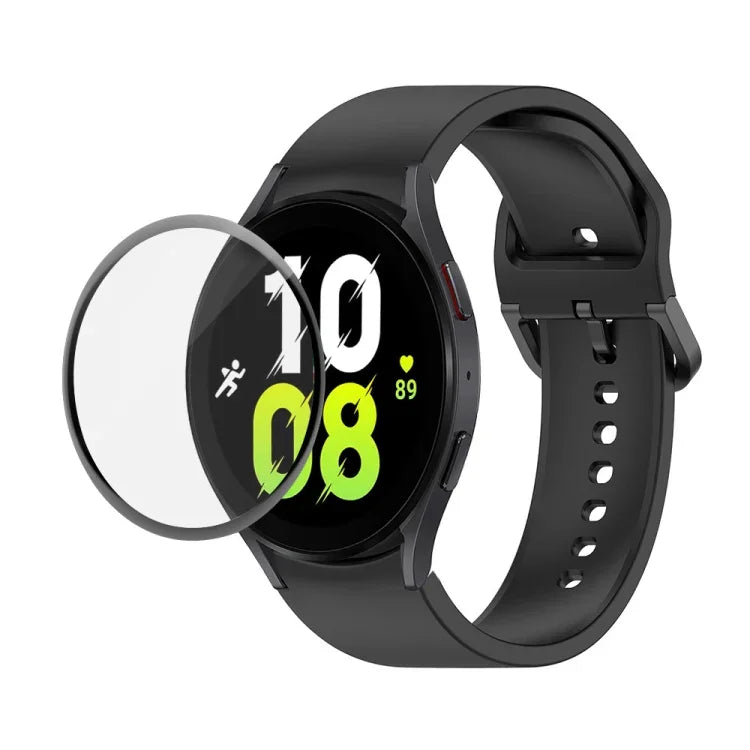 JUNSUNMAY Silicone Adjustable Strap + Full Coverage PMMA Screen Protector Kit, For Samsung Galaxy Watch5 40mm, For Samsung Galaxy Watch4 44mm, For Samsung Galaxy Watch4 40mm