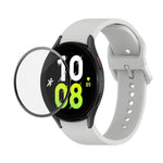 JUNSUNMAY Silicone Adjustable Strap + Full Coverage PMMA Screen Protector Kit, For Samsung Galaxy Watch6 Classic 43mm, For Samsung Galaxy Watch5 44mm, For Samsung Galaxy Watch5 Pro 45mm