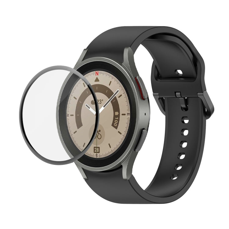JUNSUNMAY Silicone Adjustable Strap + Full Coverage PMMA Screen Protector Kit, For Samsung Galaxy Watch6 Classic 43mm, For Samsung Galaxy Watch5 44mm, For Samsung Galaxy Watch5 Pro 45mm