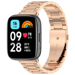 Three Bead Stainless Steel Metal Watch Band, For Redmi Watch 3 Active, For Redmi Watch 3 Lite