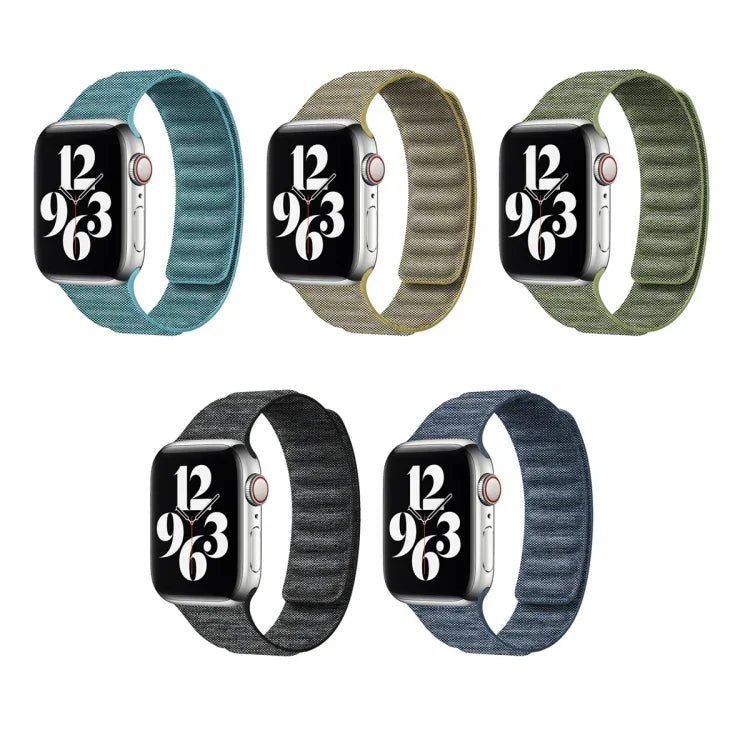 Denim Magnetic Watch Band, For Apple Watch 6 40mm, For Apple Watch 6 44mm, For Apple Watch 5 44mm, For Apple Watch 5 40mm, For Apple Watch 4 44mm, For Apple Watch 4 40mm, For  Apple Watch 3 38mm, For  Apple Watch 3 42mm