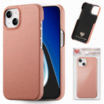 Litchi Oil Edge Leather Back Phone Case, For iPhone 15