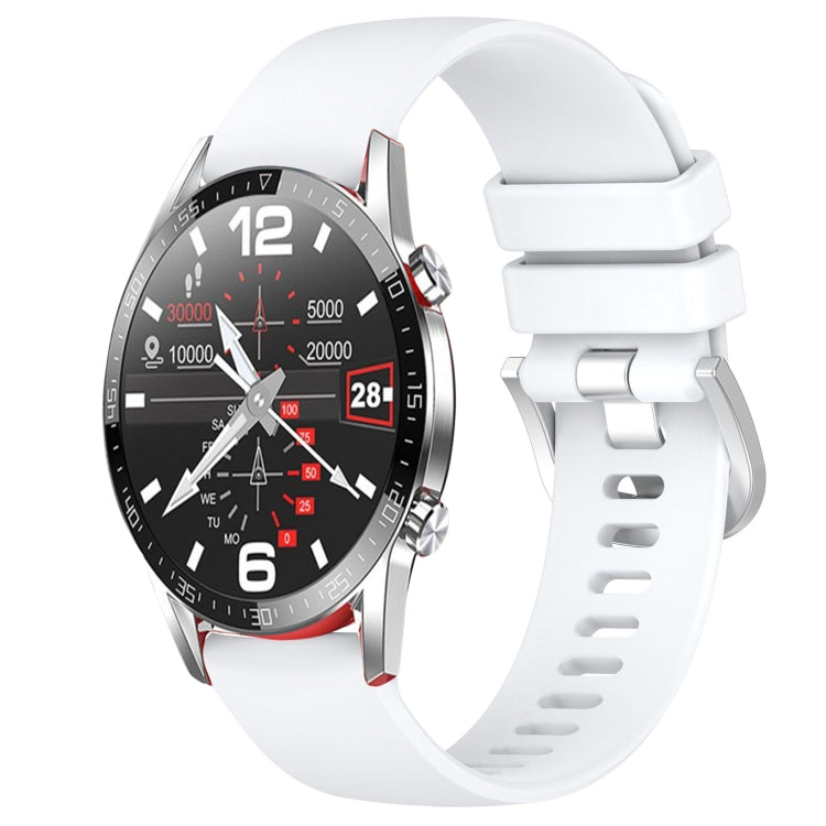 Liquid Glossy Silver Buckle Silicone Watch Band, For Huawei Watch GT2 42mm 20mm, For Huawei Watch 2 20mm