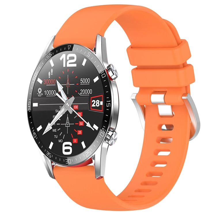 Liquid Glossy Silver Buckle Silicone Watch Band, For Huawei Watch GT2 42mm 20mm, For Huawei Watch 2 20mm