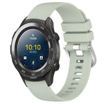 Liquid Glossy Silver Buckle Silicone Watch Band, For Huawei Watch GT2 42mm 20mm, For Huawei Watch 2 20mm