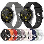 Liquid Glossy Silver Buckle Silicone Watch Band, For Huawei Watch GT2 42mm 20mm, For Huawei Watch 2 20mm