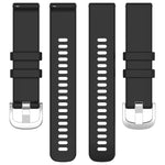Liquid Glossy Silver Buckle Silicone Watch Band, For Huawei Watch GT2 42mm 20mm, For Huawei Watch 2 20mm
