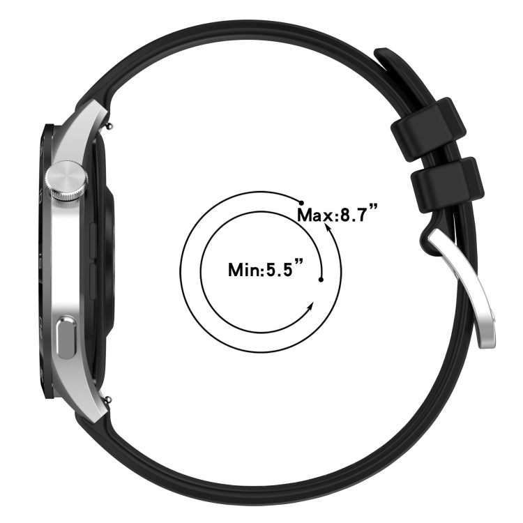 Liquid Glossy Silver Buckle Silicone Watch Band, For Huawei Watch GT2 42mm 20mm, For Huawei Watch 2 20mm
