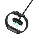 For Fitbit Charge 6 USB Port Smart Watch Charging Cable with Reset Key, 50cm, 1m