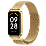 For Xiaomi Mi Band 8 Active Milan Magnetic Metal Steel Mesh Watch Band + Watch Frame, Silver, Black, Gold, Rose Gold, Dark Blue