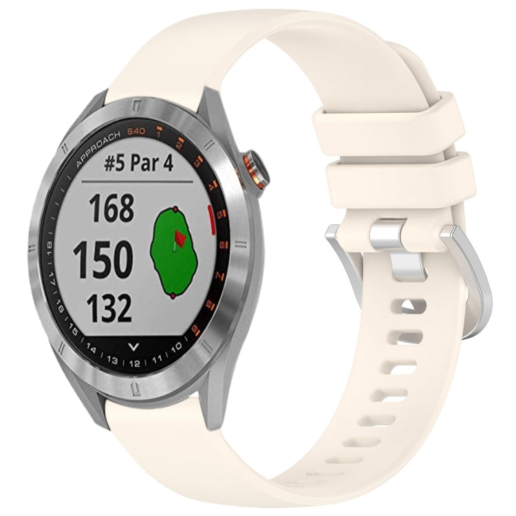 Liquid Glossy Silver Buckle Silicone Watch Band, For Garmin VivoMove Luxe / Garminmove Luxe, For Garmin Forerunner 645 / 645 Music, For Garmin Approach S40, For Garmin Vivomove3 / Garminmove3
