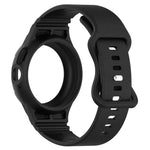 Leather texture silicone watch band for Google Pixel Watch 2, waterproof and comfortable design.
