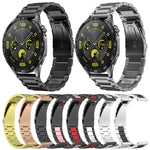 Three Bead Stainless Steel Metal Watch Band, For Huawei Watch GT4 46mm
