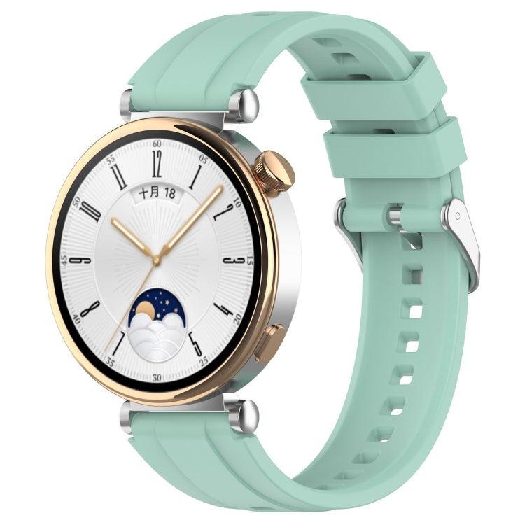 Official Steps Style Silver Buckle Silicone Watch Band, For Huawei Watch GT4 46mm, For Huawei Watch GT4 41mm