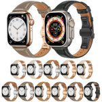 Plain Leather Butterfly Buckle Watch Band, For Apple Watch Series 4 44mm, For Apple Watch Series 4 40mm, For Apple Watch Series 3 38mm, For Apple Watch Series 3 42mm