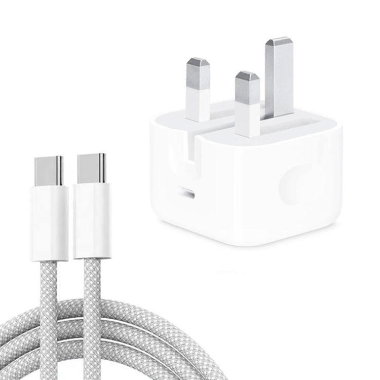 PD35W USB-C / Type-C Port Charger with 1m Type-C to Type-C Data Cable, UK Plug, UK Plug + Type-C Cable