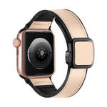 Fold Magnetic Square Buckle PU Silicone Watch Band, For Apple Watch Series 4 44mm, For Apple Watch Series 4 40mm, For Apple Watch Series 3 38mm, For Apple Watch Series 3 42mm