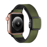 Fold Magnetic Square Buckle PU Silicone Watch Band, For Apple Watch Series 4 44mm, For Apple Watch Series 4 40mm, For Apple Watch Series 3 38mm, For Apple Watch Series 3 42mm