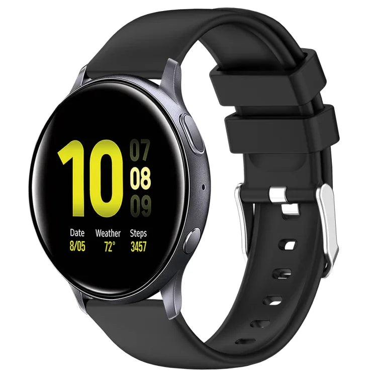 20mm Smooth Solid Color Silicone Watch Band, For Samsung  Galaxy Watch 4 Classic 42mm, For Samsung Galaxy Watch Active 2 44mm, For Samsung Galaxy Watch Active 2 40mm, For Samsung Galaxy Watch 42mm