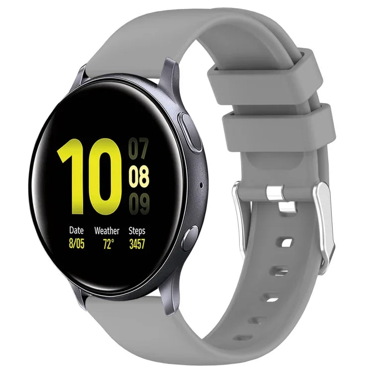 20mm Smooth Solid Color Silicone Watch Band, For Samsung  Galaxy Watch 4 Classic 42mm, For Samsung Galaxy Watch Active 2 44mm, For Samsung Galaxy Watch Active 2 40mm, For Samsung Galaxy Watch 42mm