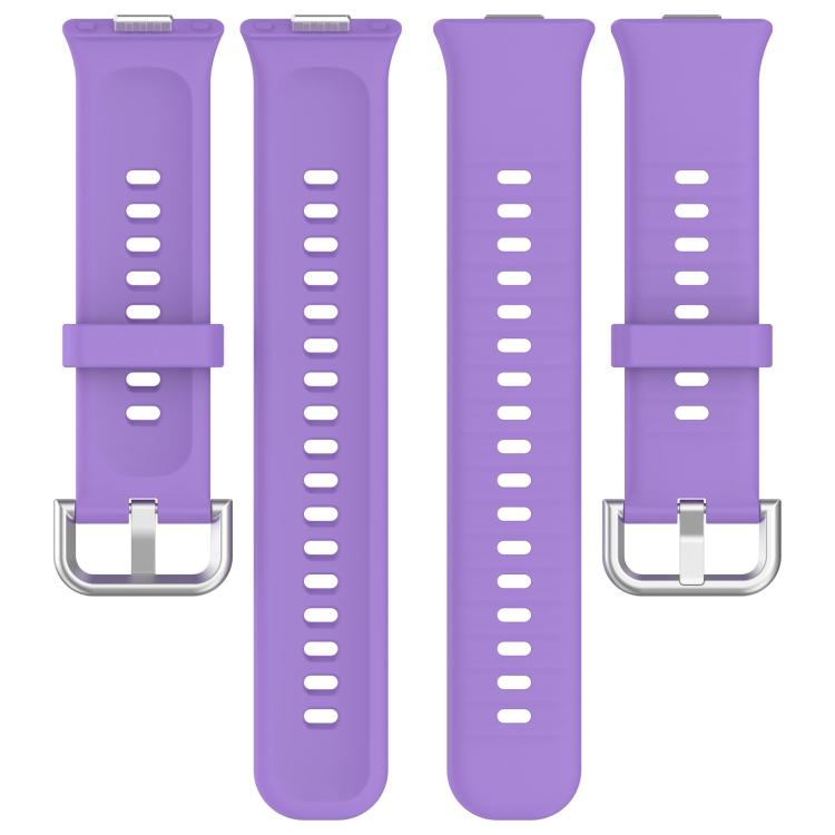 Silver Buckle Silicone Sports Watch Band, For Huawei Watch Fit4 / Fit4 Pro / Fit3