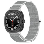 For Samsung Galaxy Watch Ultra 47mm Loop Nylon Hook and Loop Fastener Watch Band, Black, Blue Ocean, Rainbow, Seashell Color, Sea Blue, Gray Blue, Khaki Yellow, Dark Blue, Lime