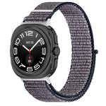 For Samsung Galaxy Watch Ultra 47mm Loop Nylon Hook and Loop Fastener Watch Band, Black, Blue Ocean, Rainbow, Seashell Color, Sea Blue, Gray Blue, Khaki Yellow, Dark Blue, Lime