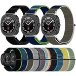 For Samsung Galaxy Watch Ultra 47mm Loop Nylon Hook and Loop Fastener Watch Band, Black, Blue Ocean, Rainbow, Seashell Color, Sea Blue, Gray Blue, Khaki Yellow, Dark Blue, Lime