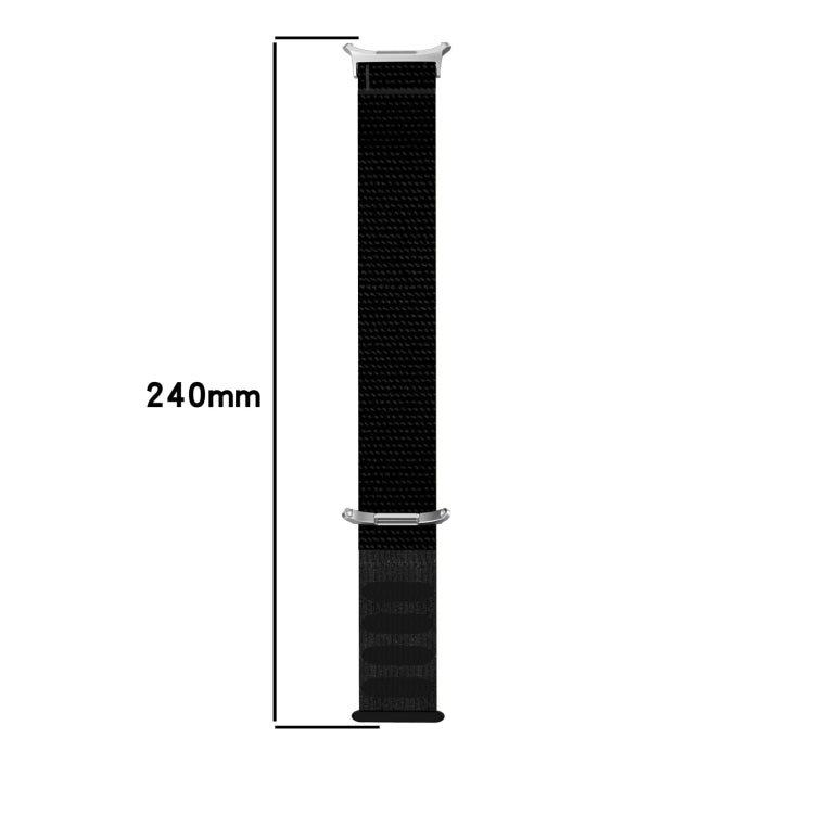 For Samsung Galaxy Watch Ultra 47mm Loop Nylon Hook and Loop Fastener Watch Band, Black, Blue Ocean, Rainbow, Seashell Color, Sea Blue, Gray Blue, Khaki Yellow, Dark Blue, Lime