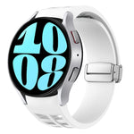 Richard Magnetic Folding Silver Buckle Silicone Watch Band, For Samsung Galaxy Watch 6 40 / 44mm, For Samsung Galaxy Watch 5 40 / 44mm, For Samsung Galaxy Watch 4 40 / 44mm