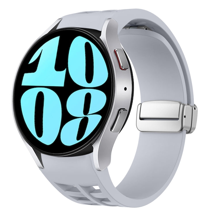 Richard Magnetic Folding Silver Buckle Silicone Watch Band, For Samsung Galaxy Watch 6 40 / 44mm, For Samsung Galaxy Watch 5 40 / 44mm, For Samsung Galaxy Watch 4 40 / 44mm