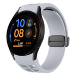 Richard Magnetic Folding Black Buckle Silicone Watch Band, Fof Samsung Galaxy Watch FE 40mm, For Samsung Galaxy Watch 7 40 / 44mm, For Samsung Galaxy Watch 6 class 43 / 47mmic