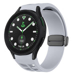 Richard Magnetic Folding Black Buckle Silicone Watch Band, For Samsung Galaxy Watch 6 40 / 44mm, For Sansung Galaxy Watch 5 Pro Golf Edition, For Samsung Galaxy Watch 5 Golf Edition