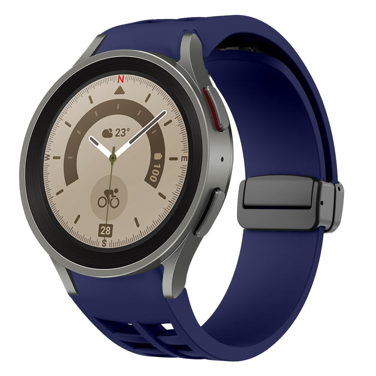 Richard Magnetic Folding Black Buckle Silicone Watch Band, For Samsung Galaxy Watch 5 40 / 44mm, For Sansung Galaxy Watch 5 Pro 45mm, Fou Samsung Galaxy Watch 4 40 / 44mm