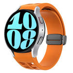 Richard Magnetic Folding Black Buckle Silicone Watch Band, For Samsung Galaxy Watch 6 40 / 44mm, For Sansung Galaxy Watch 5 Pro Golf Edition, For Samsung Galaxy Watch 5 Golf Edition