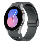 Richard Magnetic Folding Black Buckle Silicone Watch Band, For Samsung Galaxy Watch 5 40 / 44mm, For Sansung Galaxy Watch 5 Pro 45mm, Fou Samsung Galaxy Watch 4 40 / 44mm