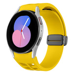 Richard Magnetic Folding Black Buckle Silicone Watch Band, For Samsung Galaxy Watch 5 40 / 44mm, For Sansung Galaxy Watch 5 Pro 45mm, Fou Samsung Galaxy Watch 4 40 / 44mm