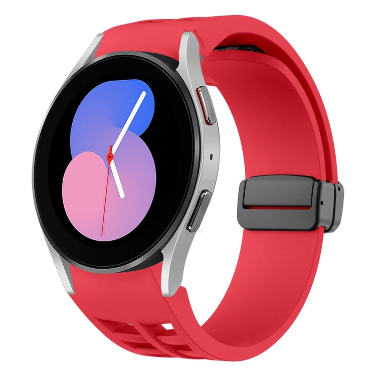 Richard Magnetic Folding Black Buckle Silicone Watch Band, For Samsung Galaxy Watch 5 40 / 44mm, For Sansung Galaxy Watch 5 Pro 45mm, Fou Samsung Galaxy Watch 4 40 / 44mm