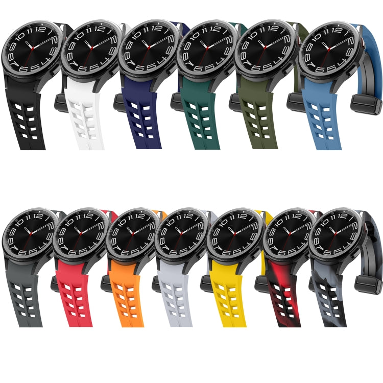 Richard Magnetic Folding Black Buckle Silicone Watch Band, For Samsung Galaxy Watch 5 40 / 44mm, For Sansung Galaxy Watch 5 Pro 45mm, Fou Samsung Galaxy Watch 4 40 / 44mm