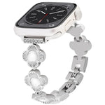 Four Leaf Clover Quick-Release Metal Chain Watch Band, For Apple Watch SE 2023 44mm, For Apple Watch SE 2023 40mm, For Apple Watch Ultra 2 49mm, For Apple Watch Series 9 45mm, For Apple Watch Series 9 41mm, For Apple Watch Ultra 49mm                   ...