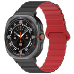 For Samsung Galaxy Watch Ultra 47mm Spot Pattern Two Color Magnetic Silicone Watch Band